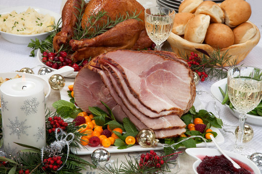 Christmas Roasted Ham and Smoked Turkey