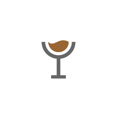 coffee glass logo. modern style