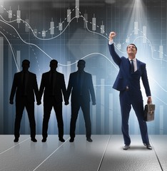 Fototapeta premium Businessman in the spotlight in business concept