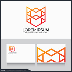 Modern geometric abstract logo design. Editable symbol vector illustration