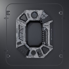 Neon Light Letter 0 with red neon lights.