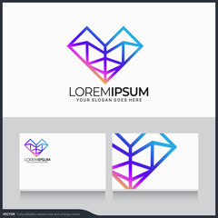 Modern geometric abstract logo design. Editable symbol vector illustration