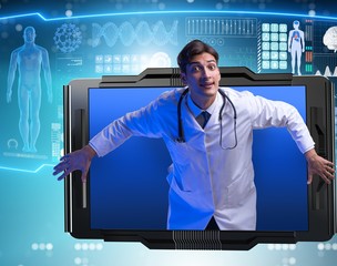 Telemedicine concept with doctor and smartphone