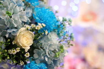 beautiful flower bouquet decor in wedding ceremony