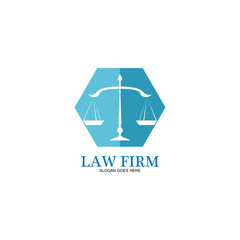 Law Firm logo and icon design template-vector