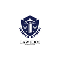 Law Firm logo and icon design template-vector