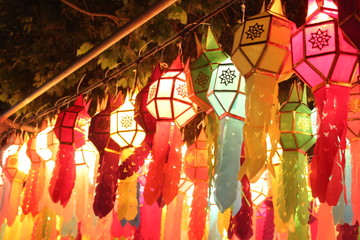 chinese lanterns at night