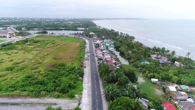 Aerial Shot Of Main Road In Cavite City Philippines 4K