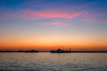 Istanbul, Turkey, 4 January 2012: City Lines and Sunset at Kadikoy district