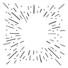 Obraz premium Starburst doodle background. Sun burst hand drawn graphic element.