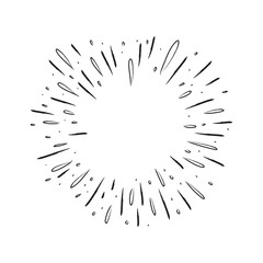 Obraz premium Starburst doodle background. Sun burst hand drawn graphic element.