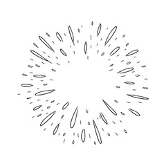 Fototapeta premium Starburst doodle background. Sun burst hand drawn graphic element.