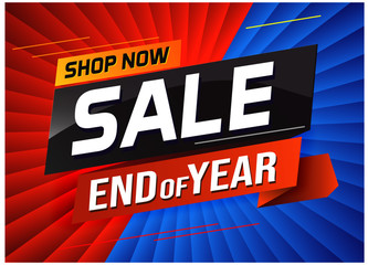 End of year Sale word concept vector illustration with lines and 3d style, landing page, template, ui, web, mobile app, poster, banner, flyer, background, gift card, coupon, label, wallpaper