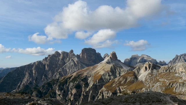 Time lapse of beautiful landscape of Italian dolomites