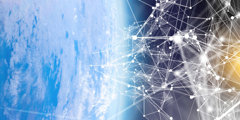 Global connection and networking. 3d rendering