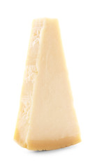 Tasty Parmesan cheese on white background