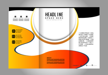 Vector brochure template design with blue elements. EPS 10