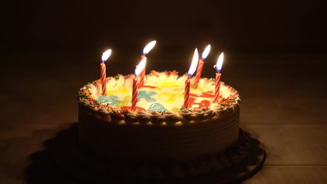 happy birthday cake with candle