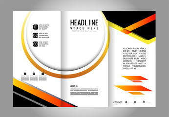 Obraz premium Brochure mock up design template for business, education, advertisement. Trifold booklet editable printable vector illustration. 