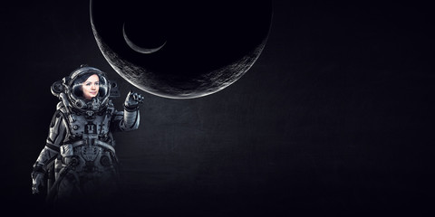 Exploring outer space. Mixed media