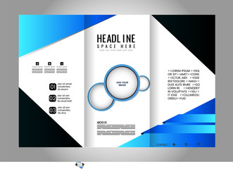 Vector Tri Fold Brochure Design. Corporate Leaflet, Cover Template