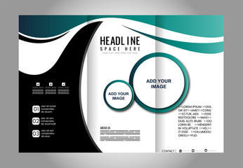 Front and back presentation of professional Two page Business Trifold, Flyer, Banner or Template design.