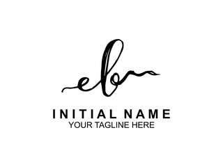 handwriting logo of initial signature. elegant logo design template. Letter Type B. vector illustration