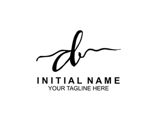 handwriting logo of initial signature. elegant logo design template. Letter Type D. vector illustration