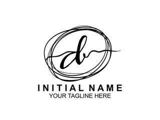 handwriting logo of initial signature. elegant logo design template. Letter Type D. vector illustration