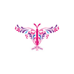 butterfly logo icon, spa, beauty, hairdresser, art