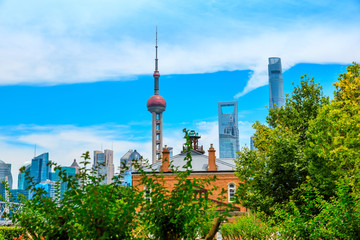 Obraz premium Shanghai famous landmark architectural landscape