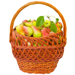 Basket with pears.