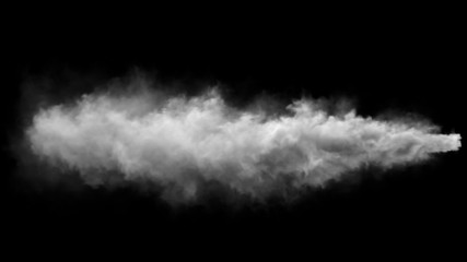 Fototapeta na wymiar White smoke pollution isolated on black background. 3d renderings.