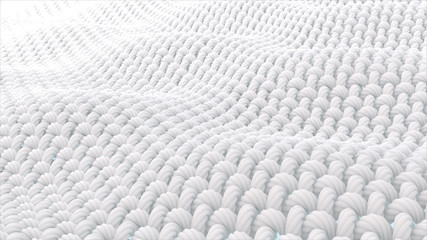 Close up fabric fiber in underwater. fiber with spiral surface. and the Surface is a waves. 3d...