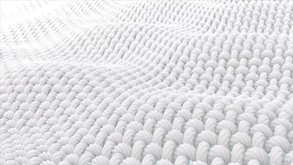 Poster Close-up van stof vezel in onderwater. vezel met spiraalvormig oppervlak. en het oppervlak is een golf. 3D-rendering. © PT