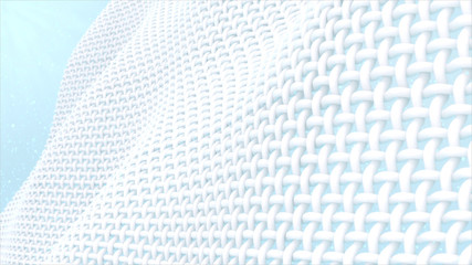 Close up fabric fiber in underwater. fiber with spiral surface. and the Surface is a waves. 3d rendering. - Powered by Adobe