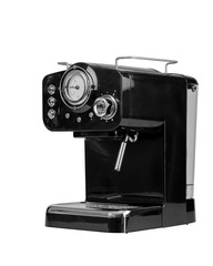 espresso coffee machine, isolated coffe maker on a white background