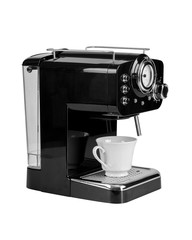 espresso coffee machine, isolated coffe maker on a white background
