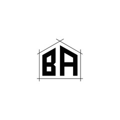 Letter BA logo icon design template elements