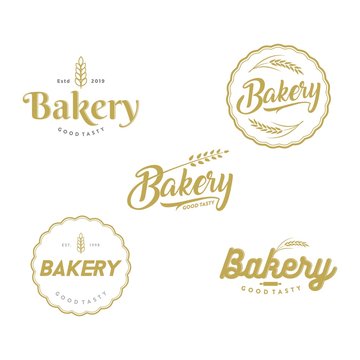 vintage bakery logo, icon and template