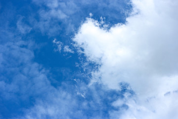 Natural clouds blue sky on good weather day background.