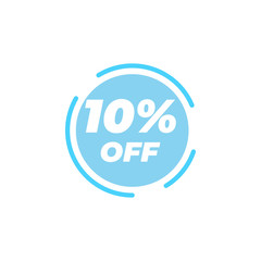 10 percent off sale label design template vector