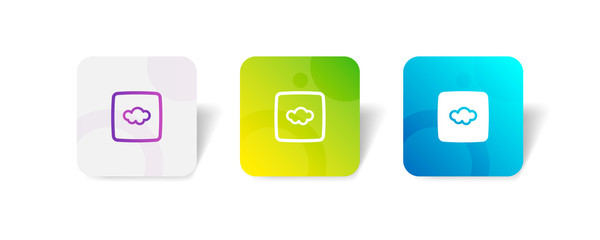 cloud service round icon in outline and solid style with colorful smooth gradient background, suitable for mobile and web UI, app button,  infographic, etc