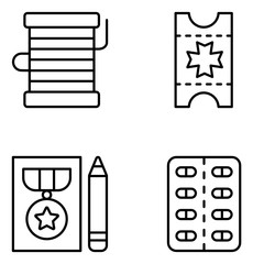 Military Vector Line Icon Set