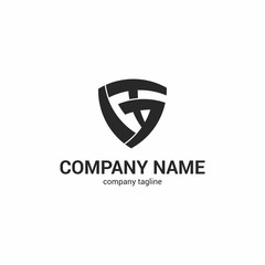 Abstract logo of letters in the form of a shield. Strict logo consisting of letters, suitable for business companies, security Bureau and more