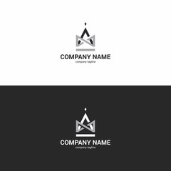 Modern logo, strict shape resembling a crown. Logo for marketing Agency, architectural Studio or any business direction