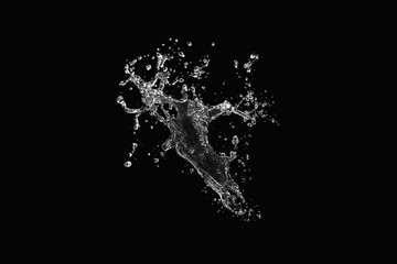 Water Splash Isolated on Black Background