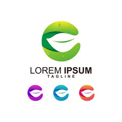 Modern Leaf with Letter C Logo Design