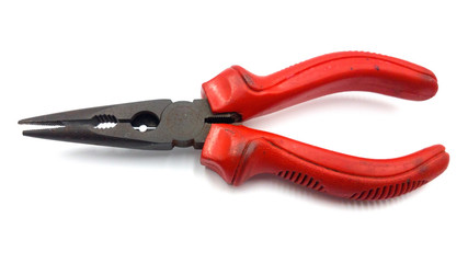 Fototapeta premium The needle nose pliers red handle are damaged.