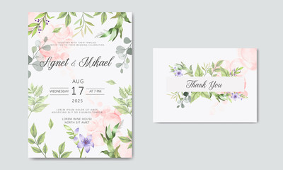 beautiful and elegant floral wedding invitation cards